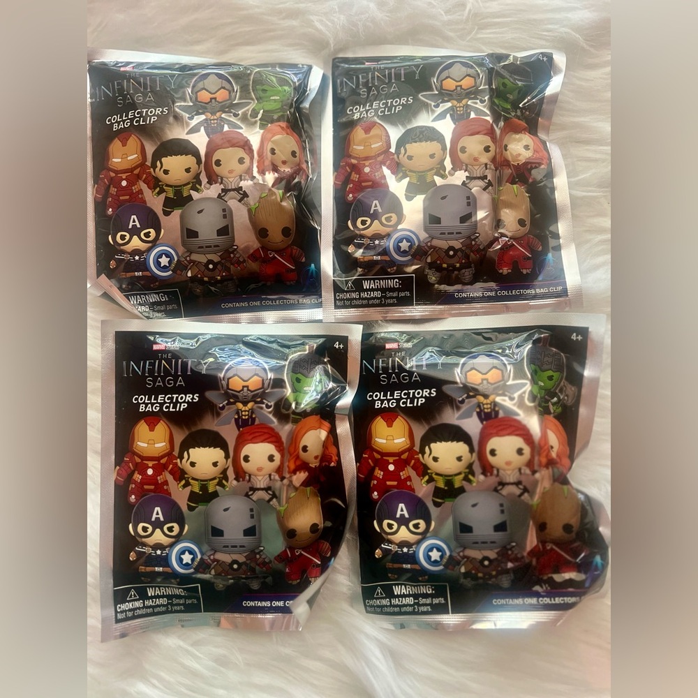 Marvel Infinity Saga 3D Foam Collector’s. Bag Clip Lot Of 4